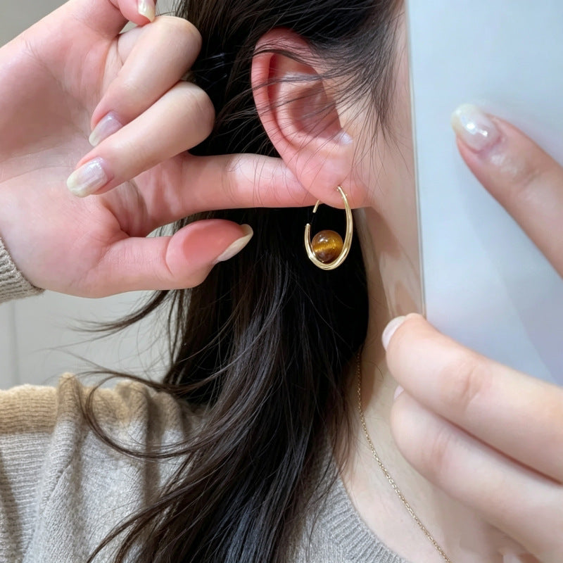18K Gold-Plated Resin Teardrop Hook Earrings - view 4