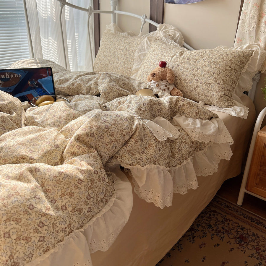 Rhine Garden French Floral Double-Gauze Cotton 4-Piece Bedding Set - view 5