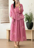 Women's Ethnic Gentle Embroidered Skirt Set 2026 | Summer Mini Skirt - Off White
