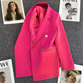 Women's Fall Korean Elegant Waist-Tie Blazer 2026 - Coral