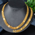 Overseas Niche Design Detail Light Luxury Net Chain Bracelet Necklace Women Versatile Copper Coated 18K Gold 2-Piece Set Women