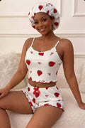 Women's Summer Short Sleeve Lightweight Camisole + Shorts 2026 - White