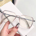 New 2055 Photochromic Prescription Glasses Women ins Square Frame Slender Anti-Blue Plano With Rx Frame