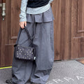 Girls' Faux Layered Long Sleeve Top & Wide-Leg Pants Set