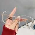 Light-Changing Blue-Light Glasses Influencer Trendy Glasses Frame Women Big Frame Bright Pink Bare Face Prescription Sunglasses Plano