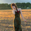 New Chinese Style Camisole Dress, Two-Piece Long Dress Set