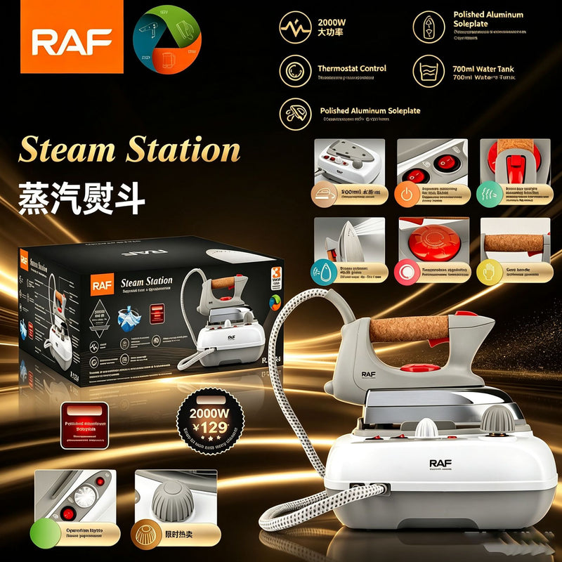 2000W Steam Iron - Polished Aluminum Soleplate, EU Plug