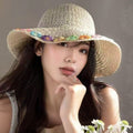 新款夏季百搭户外遮阳帽大帽檐渔夫帽便携防晒太阳帽蝴蝶结女士帽