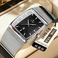 Swiss Brand Ultra Thin Mens Watch Waterproof Date Mesh Band Formal Watch Live Export Bestseller Drop Ship
