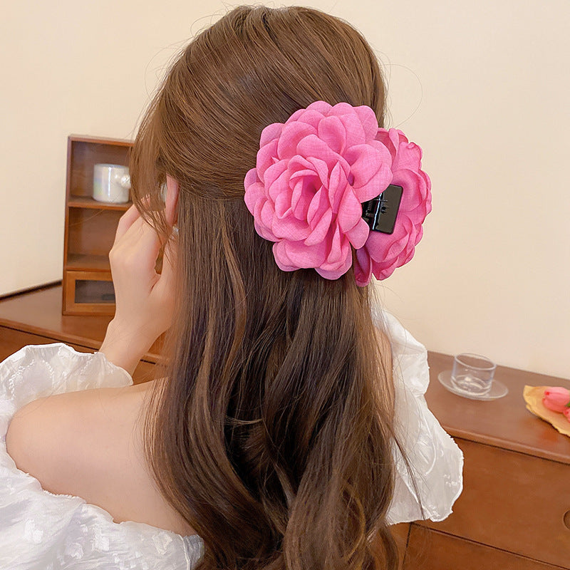 Red Rose Flower Side Hair Clip - view 10