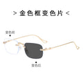 2190新款 时尚 无边框感光变色眼镜男女防辐射平光镜成品近视眼镜