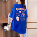 Cotton Short Sleeve T-Shirt - Casual Oversized Top for Young Women Girls