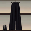 Fall-Winter Fashion Slimming Plus Size Knit Wool Wide Leg Pants + Sweater + Shirt 3-Piece Set