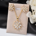 Overseas AliExpress Hot Seller Western Trendy Earrings Colorful Droplet Shape Cubic Zirconia Snowflake Hoop Pendant Set