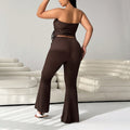 Summer Retro Fashion Tie-Front Fitted Wide Leg Pants + Top 2-Piece Set