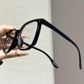 Stud Square Frame Glasses Women Overseas Bare Face Black Frame Blue-Light Glasses Student Fashionable Versatile Wear Jewelry Glasses Frame