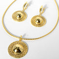 2025 Year Overseas Personality Retro Artsy Creative Necklace Earrings Set Western Statement Gold Plated Women Jewelry Set