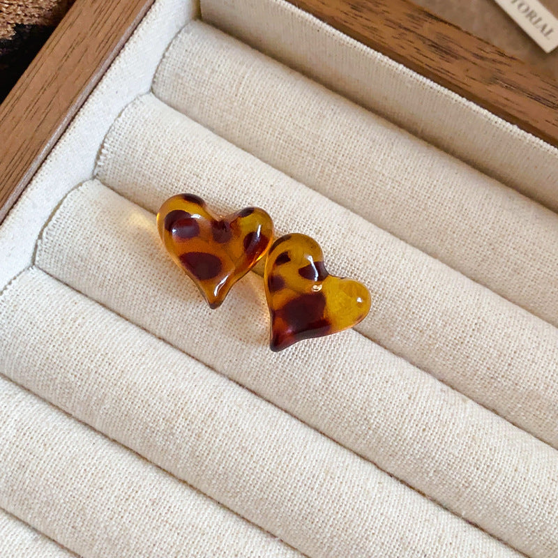 Vintage Leopard Print Stud Earrings - view 6