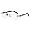 Photochromic Prescription Blue-Light Glasses Beveled Rimless Formal Overseas Pure Seduction Style Metal HD Prescription Sunglasses Photochromic