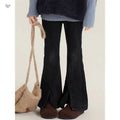 Girls' Black Denim Flared Pants