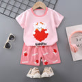 Women's Summer Cotton Short Sleeve Set 2026 | 2 Piece Outfit Set - Orange
