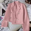 Women's Fall Korean Fashion Plus Size Loose Cropped Jacket + Top 2026 - Off White