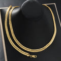 Overseas Fashionable Plated 18K Gold Cuban Chain Simple New Trendy Dubai Jewelry Set Necklace Bracelet Set 2-Piece Set