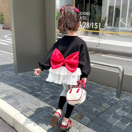 Girls' Tweed Style Big Flower Two-Piece Set - Korean Fall Trend