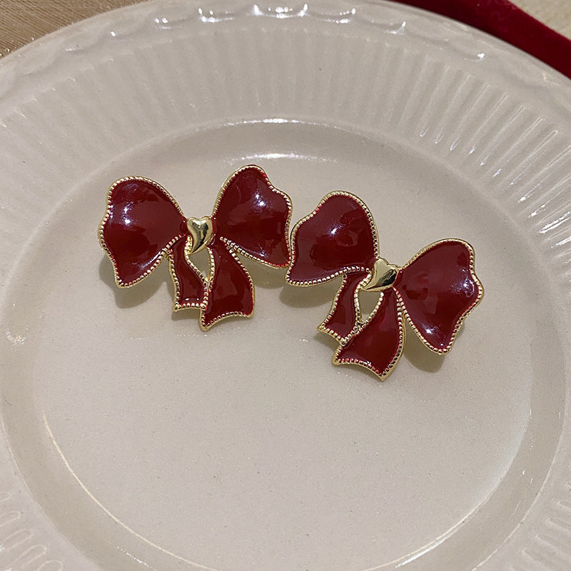 Anchora Red Bow Statement Earrings - view 9