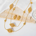 Middle East Jewelry Africa Bride Round Ball Cutout Double-Layer Necklace Earrings Set Overseas Retro Bestseller New