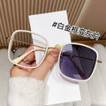 New Fashionable Trendy Anti-Blue Plano RedNote Style of Square Frame Bare Face Street Snap Overseas Glasses