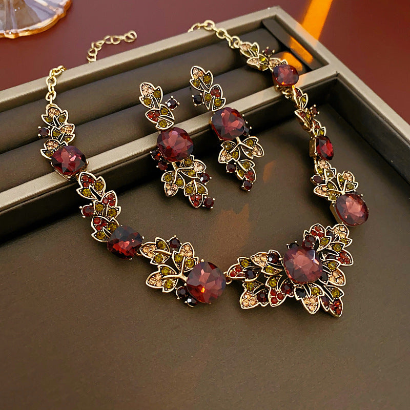 Vintage Rhinestone Floral Jewelry Set - view 2