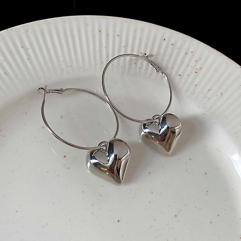 Minimalist Silver-Tone Metal Hoop Earrings - view 10