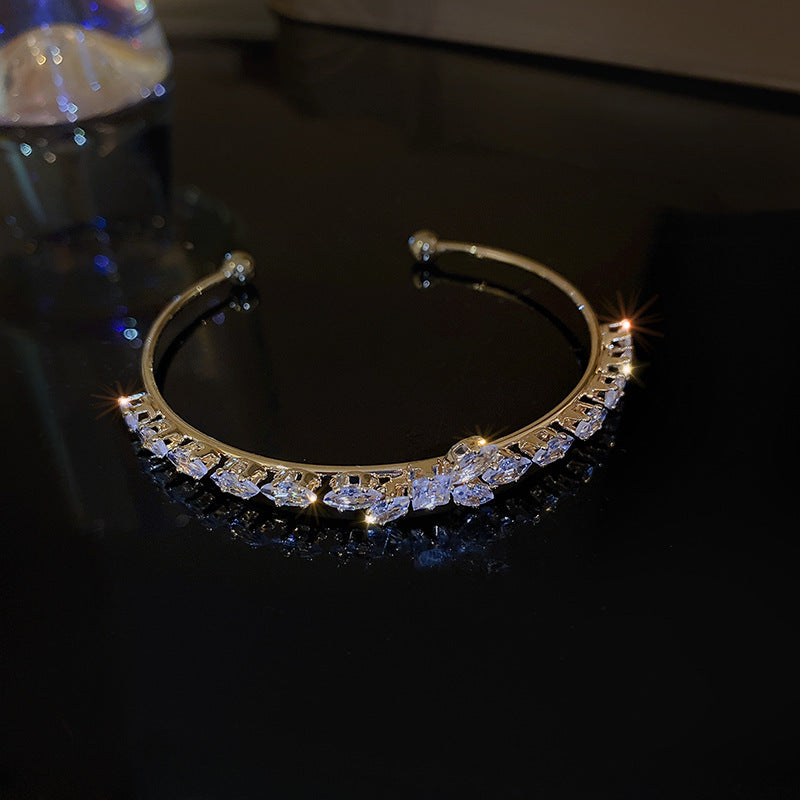Zircon Bow Open Cuff Bracelet - view 6