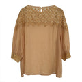 Summer Korean Artistic Ramie Hollow-Out Neckline Shirt