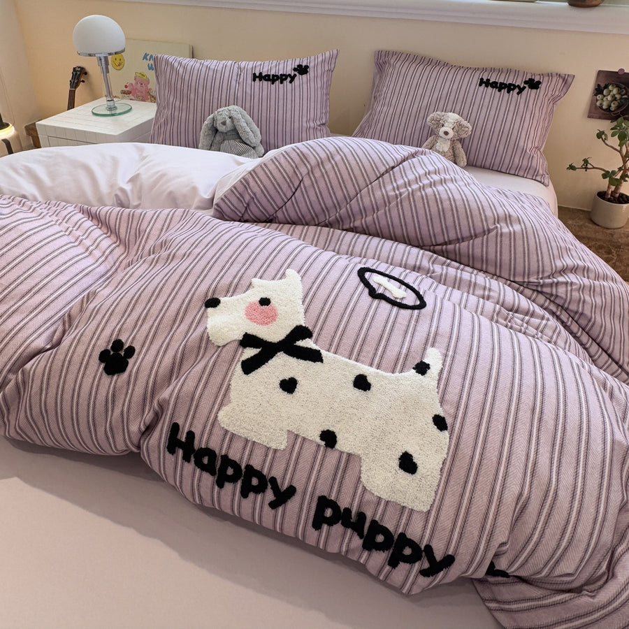 Perfectly Cute Brushed Cotton Cartoon 4-Piece Bedding Set - view 3