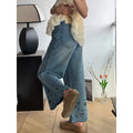 Slimming Plus Size Loose Straight Leg Ankle-Length Wide Leg Pants + Pants