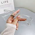 Anti-Blue Plano Glasses Live Women Trendy Style TikTok Men's Unisex Student Big Frame Slender Finish Item Prescription Sunglasses Square Frame