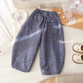 Girls' Plaid Harem Pants - Fall Loose Fit