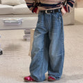 Girls' Striped Print Tee & Jeans Set