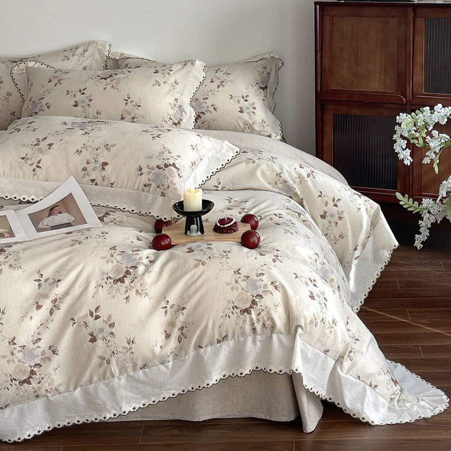 Cloud Violet Cotton-Linen 4-Piece Bedding Set - view 3