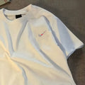 white short-sleeved xinjiang pure cotton men's t-shirt summer korean style trendy men's loose round