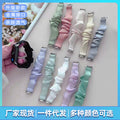Fits Apple Xiaomi Band 9 / 8 Extreme Narrow Fashionable Style Wrist Strap Simple Solid Glossy Light Silk Hair Tie Stretch Band