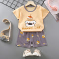 Women's Summer Cotton Short Sleeve Set 2026 | 2 Piece Outfit Set - Orange
