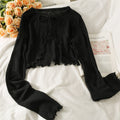 Women's Tie Front Sheer Chiffon Shawl Cardigan