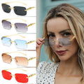 Metal Leopard Leg Ocean Lens Overseas Rimless Women Sunglasses Style Premium Cheetah Square Hot Girl Sunglasses