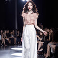 Summer Slimming Designer Short Sleeve Loose Wide Leg Shirt 2-Piece Set