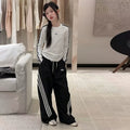 Girls' Drawstring Tee & Wide-Leg Pants Set