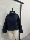 Women's Spring-Summer Elegant Stand Collar Loose Cropped Jacket 2026 - Black