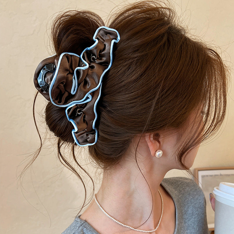 Vintage Pleated Fabric Hair Claw Clip - view 3